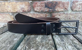 Plain leather belt with gunmetal buckle. 30mm wide choice of colour Z6724