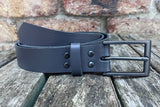 Plain leather belt with gunmetal buckle. 30mm wide choice of colour Z6724