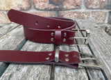 Plain leather 30mm wide belt with nickel plated zinc buckle. Choice of 13 colours Z9913