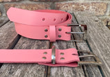 Plain leather 30mm wide belt with nickel plated zinc buckle. Choice of 13 colours Z9913