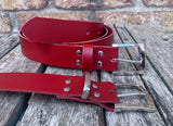 Plain leather 30mm wide belt with nickel plated zinc buckle. Choice of 13 colours Z9913
