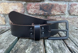 Plain leather 38mm wide belt with gunmetal buckle. Choice of 13 colours ZK1776