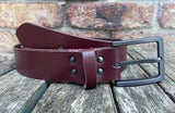 Plain leather 38mm wide belt with gunmetal buckle. Choice of 13 colours ZK1776