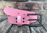 Plain leather 38mm wide belt with gunmetal buckle. Choice of 13 colours ZK1776