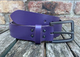 Plain leather 38mm wide belt with gunmetal buckle. Choice of 13 colours ZK1776