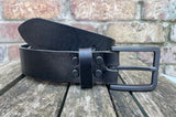 Buffalo leather 38mm wide belt with brushed gunmetal zinc buckle. Choice of 9 colours (ZK1776)