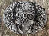 Sugar Skull metal belt buckle BK08
