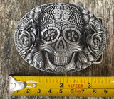 Sugar Skull metal belt buckle BK08