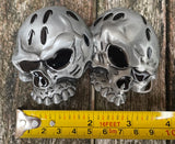 Double skull metal belt buckle BK11