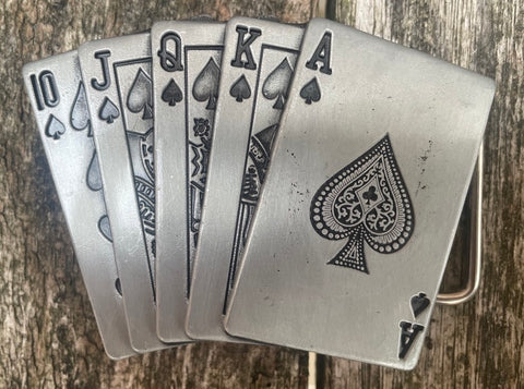 Playing cards metal belt buckle BK15