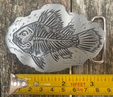 Fossilised fish metal belt buckle BK17