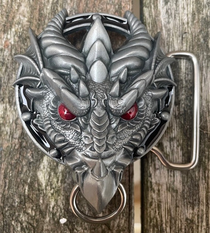 Dragon head metal belt buckle BK22