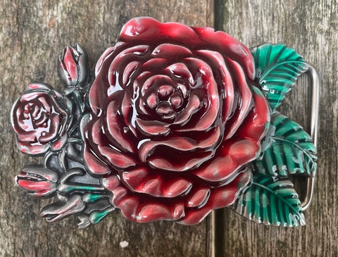 English rose metal belt buckle BK23