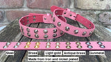 Plain leather round conical stud choker 19mm or 25mm wide. Choice of 12 colours.