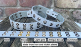 Plain leather round conical stud choker 19mm or 25mm wide. Choice of 12 colours.