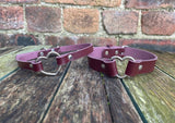 Heart ring leather choker 10mm or 19mm wide. Choice of 13 colours.
