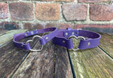 Heart ring leather choker 10mm or 19mm wide. Choice of 13 colours.