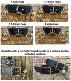 Leather triple o-ring choker 32mm wide locking or non locking. Choice of 13 colours.