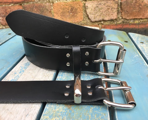 Black Leather Belt. Choice of Widths & Buckles.