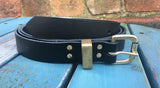 Black Leather Belt. Choice of Widths & Buckles.