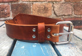 Veg Tan Leather Belt 3-3.5mm. Available 3/4" - 2" wide.