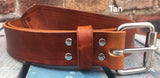 Veg Tan Leather Belt 3-3.5mm. Available 3/4" - 2" wide.