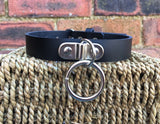 D & o-ring leather choker approx 19mm wide. Choice of 13 colours.