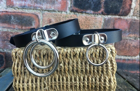D & O-ring Leather Choker