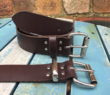 Dark Brown Leather Belt. Choice of Widths & Buckles.