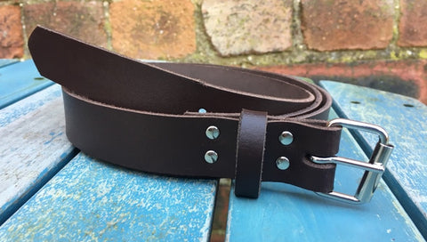 Dark Brown Leather Belt. Choice of Widths & Buckles.