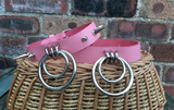 Leather Double O-Ring Choker, with or without spikes.