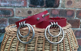 Leather Double O-Ring Choker, with or without spikes.