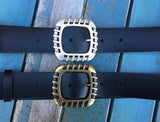 Leather Belt with 'Euro' buckle 1 1/2" Wide. Available in a choice of colours.