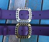 Leather Belt with 'Euro' buckle 1 1/2" Wide. Available in a choice of colours.