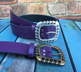 Leather Belt with 'Euro' buckle 1 1/2" Wide. Available in a choice of colours.