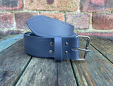 Grey Leather Belt. Choice of Widths & Buckles.