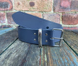 Grey Leather Belt. Choice of Widths & Buckles.