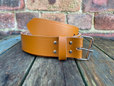 London Tan Leather Belt. Choice of Widths & Buckles.
