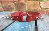 Leather Spiked O-ring choker 1/2" or 1" spikes