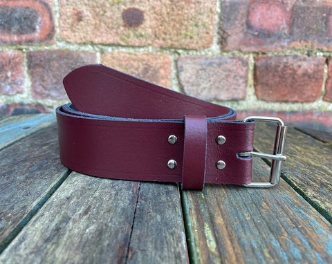 Oxblood Leather Belt. Choice of Widths & Buckles.