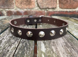 Round Studded Leather Choker