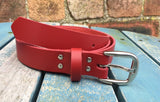 Leather Belt with 'Square D' Buckle 1" Wide. Available in a choice of colours.