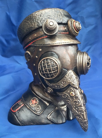 Steampunk Steam Doctor Bust Ornament Trinket Box. Veronese Studio Collection