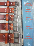 Veg Tan Leather Belt 3-3.5mm. Available 3/4" - 2" wide.