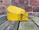 Yellow Leather Belt. Choice of Widths & Buckles.