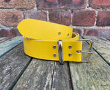 Yellow Leather Belt. Choice of Widths & Buckles.
