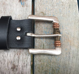 Leather Belt with 'Boho' bead buckle 1 1/2" Wide. Available in a choice of colours.