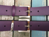Leather Belt with 'Boho' bead buckle 1 1/2" Wide. Available in a choice of colours.