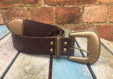 Leather Belt with 'Lariat' buckle set 1 1/2" Wide. Available in a choice of colours.