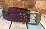Leather Belt with 'Lariat' buckle set 1 1/2" Wide. Available in a choice of colours.